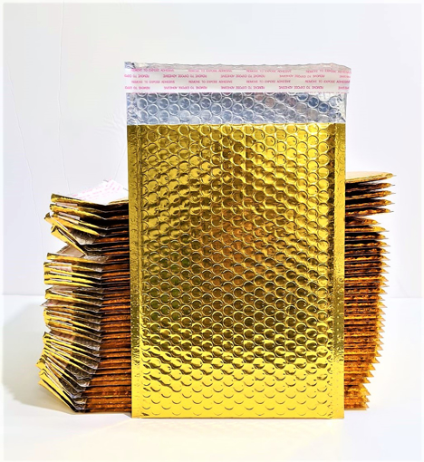 מטיריאלס מעטפות מרופדות בצבע זהב